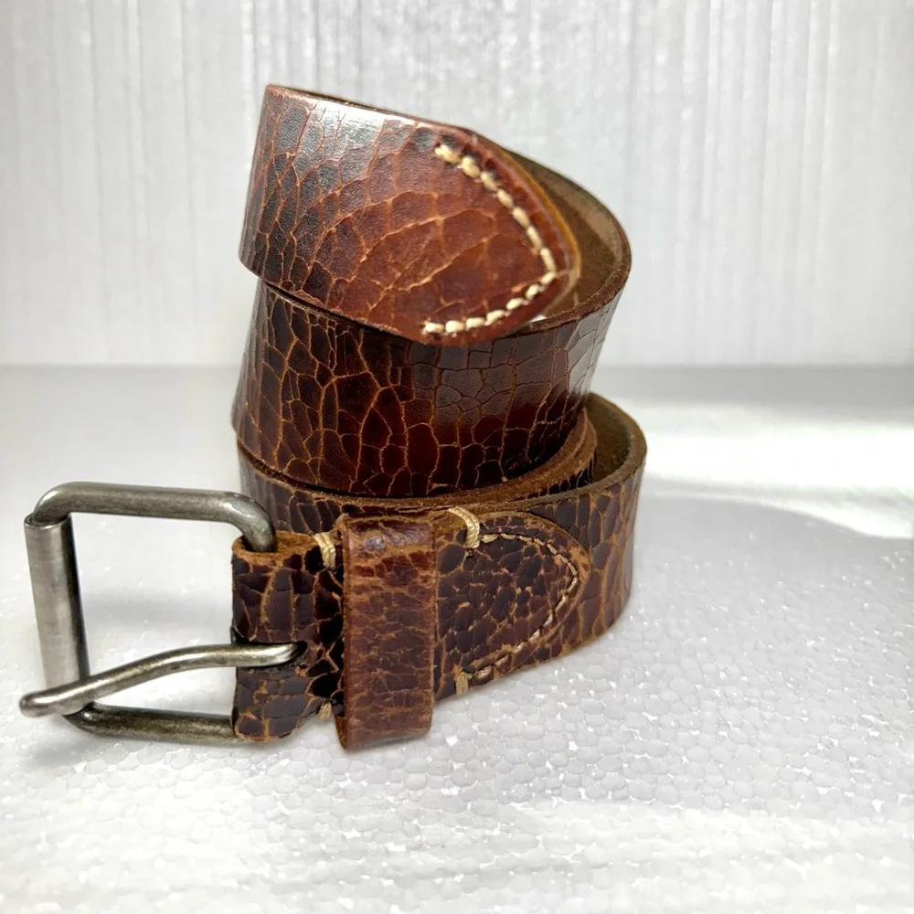 Men's Brown Leather Belt Fossil Genuine Leather